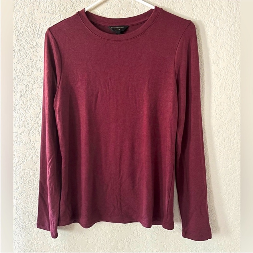 Banana Republic Long Sleeve Burgundy Top